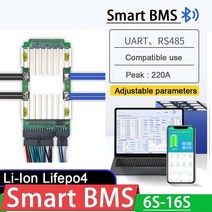 인산철파워뱅크 6s- 16s 스마트 bms 60a 80a 120a 18650 lifepo4 리튬 이온 앱
