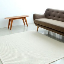 [천삼백케이] [에즈메이드] 코지 와플 면 카페트 러그 아이보리 [100X150]