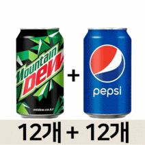 펩시 콜라 355ml 12개 + 마운틴듀 355ml 12개 총 24캔