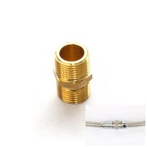 샤워기 호스 연결 부품 황동 B타입 1/2인치 20mm 15A 국제규격 연장 배관 부품 단니플, 1개