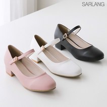 여성 둥근코 플랫 메리제인 펌프스 3cm