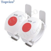 경보기 Topvico 2pcs 패닉 버튼 rf 433mhz sos 비상 버튼 노인 알람 시계 팔찌 노인 gsm 홈 보안 경보 시스템, 없음