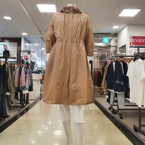 샤트렌 여성 트렌치형 롱 점퍼 롱한 기장감이 멋스러운 실루엣 바람막이용 홑겹 7부소매 여름 후드 아우터