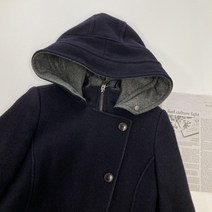 빈폴 바이크리페어샵 울 사선 후드 여성코트