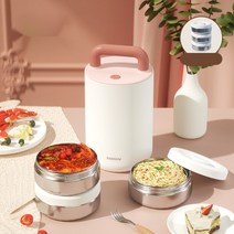보온 도시락 스텐반찬통 도시락반찬통 온열 보전 도시락 초장열 보전 쌀 버킷 가사직 근로자 휴대용 학생 대용량 다층 도시락, 딤파우더2.0L-316스테인리스 스틸