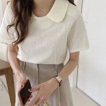드레스날다 은은해서반함 둥근카라 반팔 블라우스(bl635)
