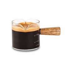 누보 우드손잡이 크리머 샷잔, 3온스100ml)