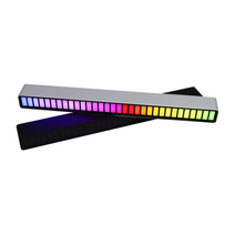 RGB 이퀄라이저 무선 LED 자석 스틱바 뮤직 소리반응 인테리어 차량용 램프, Black