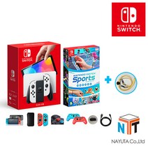 닌텐도 스위치 OLED 모델 화이트+게임 선택+액세사리 풀패키지/오후5시까지발송, OLED화이트+스포츠+풀패키지