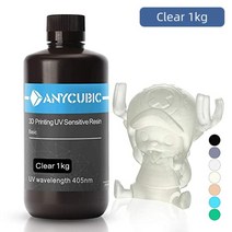 3d 프린터 프린트 산업용 공업용 가정용 레진 부속품 부품 재료 필라멘트 ANYCUBIC 500g1kg 액체 포토폴리머 수지 405nm uv 수지 lcd 용 광자광자 s광자 용, 클리어-1kg, 협동사