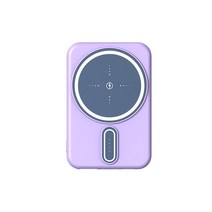미니 가벼운 보조배터리 20000mAh Mini Magnetic Power Bank Wireless Fast Charging External Battery Portable Larg, Purple