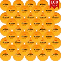 XCLOHAS 100 PCS 3 별 탁구 공 40 2.8g 신소재 ABS 플라스틱 훈련, 100 yellow, 01 100 yellow