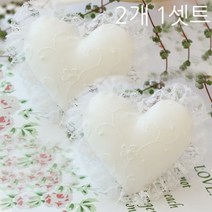 웨딩데코 하트커튼집게2개1셋트, 하트커튼집게 레이스-화이트, 2개1셋트