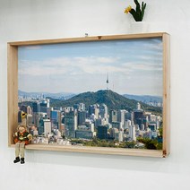 꾸밈데코_월데코벽걸이액자_사각우드액자액자남산타워가보이는서울풍경(pi684)_홈갤러리디자인액자홈데코소품, 타입2_밤