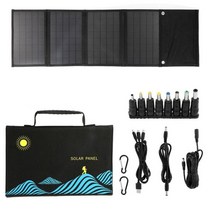 휴대용 태양광 발전 전기생산 100W 태양전지 패널 접이식 USB + DC 출력 캠핑 낚시 태양광발전장치, 60W 4 fold, 60W 4 fold