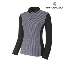 김영주 여성 양면 기모 마이크로 플리스 번개 카라 티셔츠 / 후리스 골프 아웃도어 등산 보온 기모티