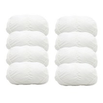 오키도키공방 뜨개실 밀키코튼 코튼실 털실 50g X 8개, 01. 흰색 X 8개