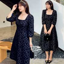 통통녀 봄 여름 가을 블랙 원피스 잔 꽃무늬 하객룩 결혼식 빅 사이즈 88 랩 스퀘어 돌잔치 엄마 50대 40대 30대 ootd 김민경 하체 코디 상체 비만 뚱뚱한