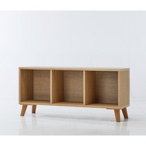 홈오피스 꾸미기 1단 전면 가로형 3칸 책장 2색상 투룸 사무실 서재 안방, 오크