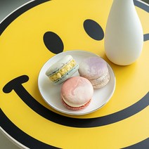 코메샵 스마일 우드 테이블 자작나무 조립식 미니 밥상 차박 캠핑테이블, 노랑스마일