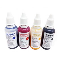 잉크 전사 열 전사 붓.펜 전사잉크 (C.M.Y.K.W 30ml) 세트