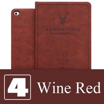 VOGROUND 아이패드 케이스 수사슴 패턴, Wine red