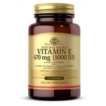 해외 Solgar 솔가 비타민 E 토코페롤 670mg 1000IU 180캡슐, 3개