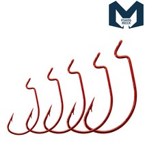 루플라 피싱메카 하이브 와이드갭 옵셋훅 레드 배스바늘 웜훅 민물바늘 루어바늘, 3/0-10개입