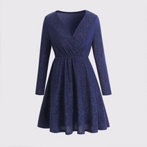 88 99 사이즈 원피스 하객룩 숙녀복 통통한 을 커브 의류 V 넥 긴 소매 이