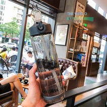 MEIISEO사무실 플라스틱 물병 대용량 빨대컵 물컵+빨대, Blue_700ML 7x23.5cm