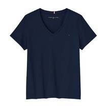 타미힐피거 TH 헤리티지 브이넥 반팔티 여자 티셔츠 면티 WW0WW24969-403