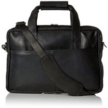 Piel Leather 탑 지퍼 포트폴리오 블랙. One Size 상단 지퍼 포트폴리