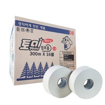 토미 점보롤 화장지 300M 2겹 16롤 업소용 대용량 휴지 티슈 화장실, 1box