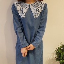 상상그이상 (국내제작고급청) 포인트레이스카라 입체다트 청원피스