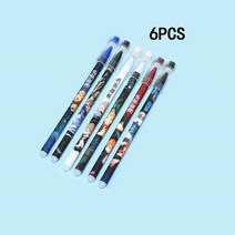 만화 젤 펜 세트 뜨겁고 지워지는 귀여운 애니메이션 패턴 볼펜 학용품 사무실 문구 12 개, [01] Black, [03] 6PCS