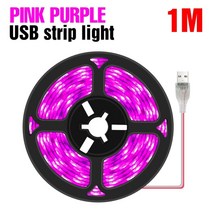 led 스펙트럼 식물 램프 usb 5v 성장 빛 스트립 0.5m 1m 2m 3m 2835 smd 식물 꽃 led 온실 수경법, 핑크 퍼플 1m, 2년 보증, 방수 없음