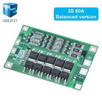 전동보드 전기킥보드 휴대용 경량 전동킥보드 3S 4s 40A 60A 리튬 이온 배터리 충전기 보호 보드 18650 BMS 드릴 모터 11.1V 12.6V 14.8V 16.8V, 3S 60A Balance