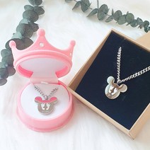 [1+1] 샤이니유 발도장미아방지목걸이 써지컬스틸 케이스증정, 미키형 (목걸이) 35+3cm, 미키형 (목걸이) 35+3cm