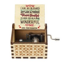 오르골만들기 무드등 나무 손으로 크랭크 뮤직 박스 사랑에 빠지는 것을 도울 수 없습니다 당신은 앨리스 리틀 스타 어머니의 날 선물 홈 장식을위한 나의 선샤인입니다, To Mom