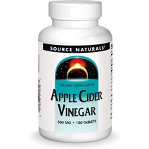 Source Naturals 소스내츄럴스 천연 애플 사이다 사과식초 500mg 180정 효, 180정(1통)