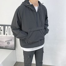 애드매이브 741_스판 윈드브레이커 아노락 후드 자켓(4color)