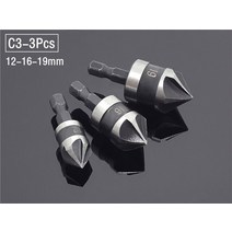 HSS-티타늄 카운터 싱크 디버링 모따기 드릴 1/4 육각 생크 테이퍼 홀 커터 헤드 전동 공구, [08] C3