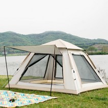 Elesky 자동 원터치 그늘막 텐트 방우방풍 자외선 차단 그늘막 텐트 YWH01, 3-4인용