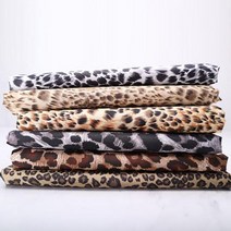 가죽공예 사틴 호피무늬 나염 원단 가방 안감 가방만들기 재료, 호피(대)브라운