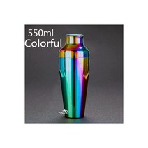 칵테일키트 홈테일 칵테일 쉐이커 지거 Calabrese 바 셰이커 550ml 스테인레스 스틸 병 셰이커 필수 바웨어 도구 바텐더 음료 파티용, Colorful