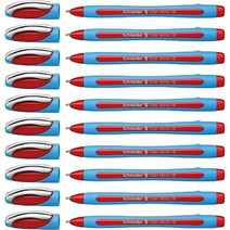 슈나이더 슬라이더 메모 XB(엑스트라 브로드) 볼펜 1 4mm 라이트 블루 배럴 레드 잉크, 1 Count (Pack of 10)_Red