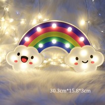 led간판 LED메뉴판 카페입간판 LED 고양이 네온 사인 조명 벽 장식 바 크리스마스 홈 파티 또는 소녀 방 핑크 램프, 23.smile rainbow