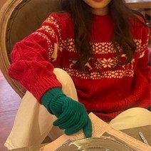 겟잇미 꽈배기 패턴 크리스마스 연말 니트 3컬러