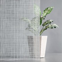 파티션 거실 카페 그리드 격자 화이트 블랙 거즈 패턴, 화이트_152x100cm