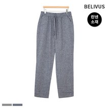 빌리버스 빌리버스 남자 바지 BTSP003 남성 린넨 밴딩 스트라이프 편한 팬츠